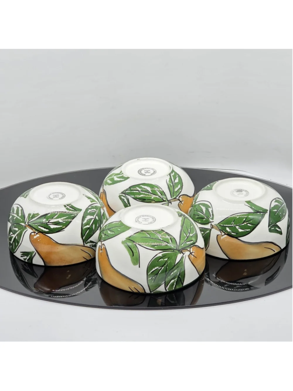 Italian Lemon Citrus Bowls Set 4 Hand Painted Tuscan Pottery Made In Italy